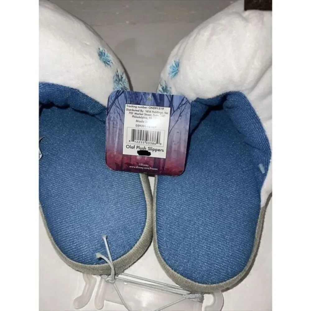 Disney Frozen II Olaf Unisex Kids Size 4 Plush‎ Soft Slippers NWT